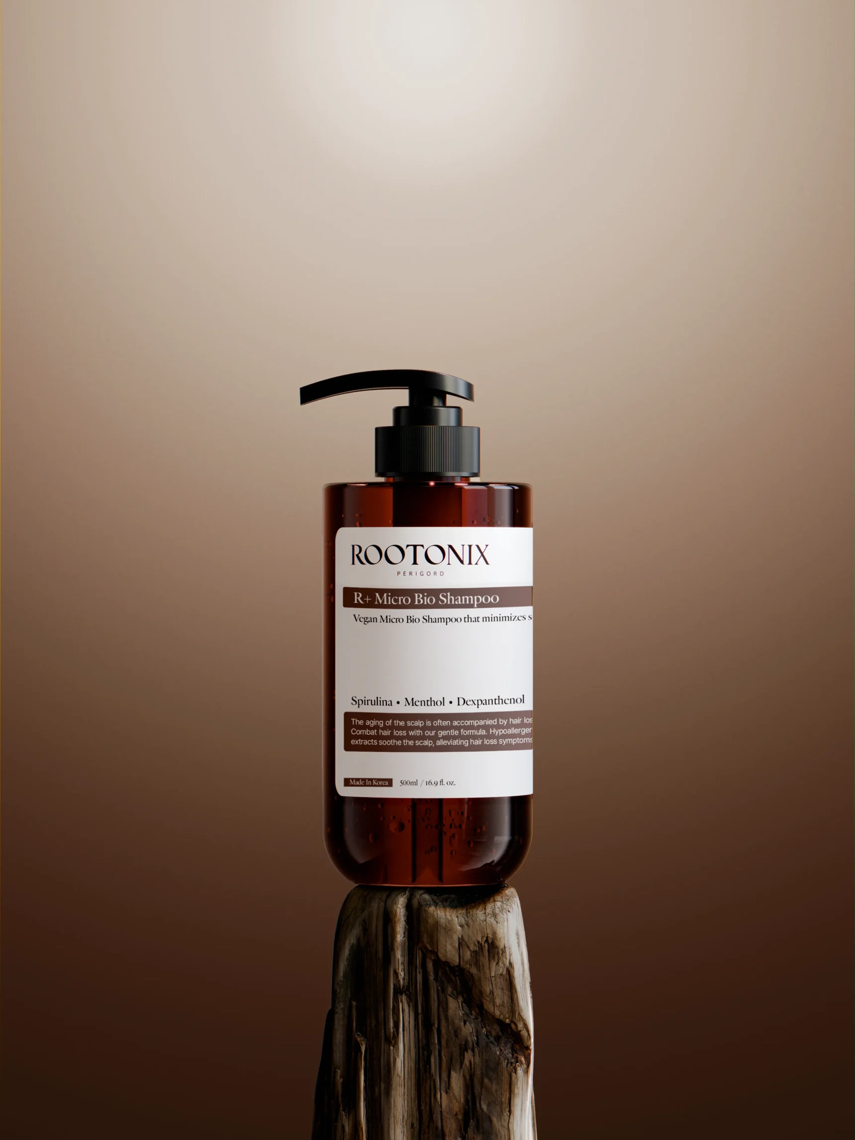 R+ Micro Bio Shampoo packaging – Vegan and Halal-certified hair care product at Baltic Skin